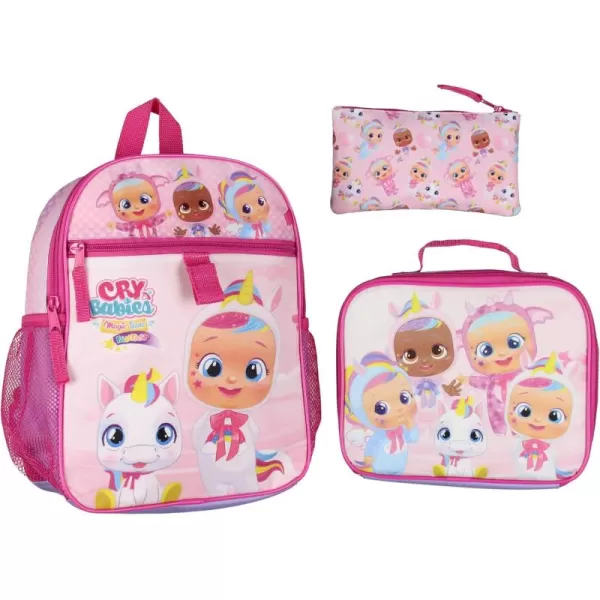 imageINTIMO Cry Babies Magic Tears Characters Unicorn 3 PC Backpack Lunchbox Pencil Pouch