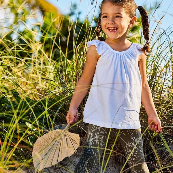 HonestBaby Baby Girls 5pack Cami Tops Sleeveless Tshirts 100 Organic Cotton for Infant and Toddler Baby Girls5pack Safari Brown