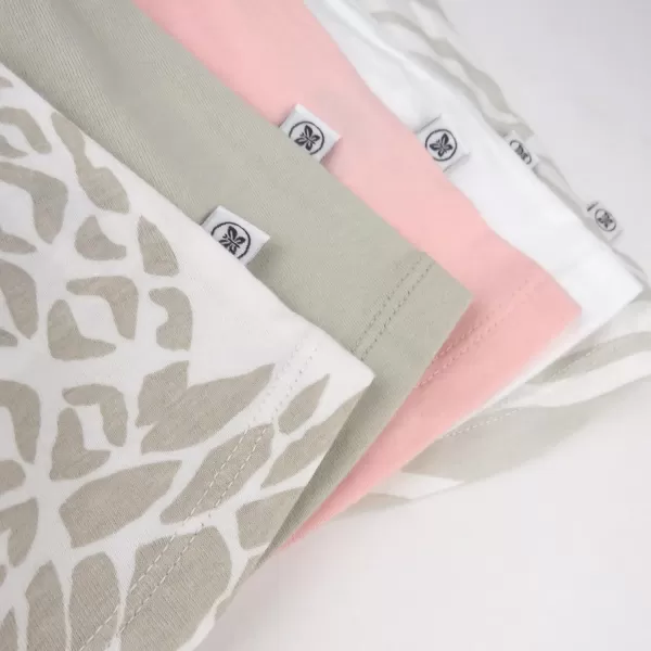 HonestBaby Baby Girls 5pack Cami Tops Sleeveless Tshirts 100 Organic Cotton for Infant and Toddler Baby GirlsPineapple Leaf Ivory