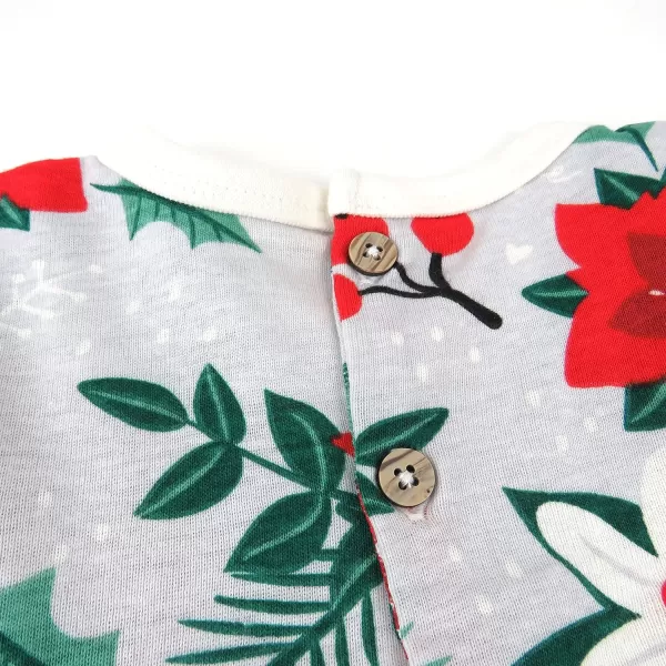HonestBaby Fashion Outfit Sets Tops and Bottoms 100 Organic Cotton for Baby and Toddler GirlsHoliday Gray Floral