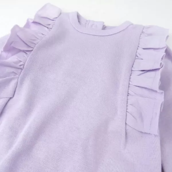 HonestBaby Fashion Outfit Sets Tops and Bottoms 100 Organic Cotton for Baby and Toddler GirlsPurple Plaid