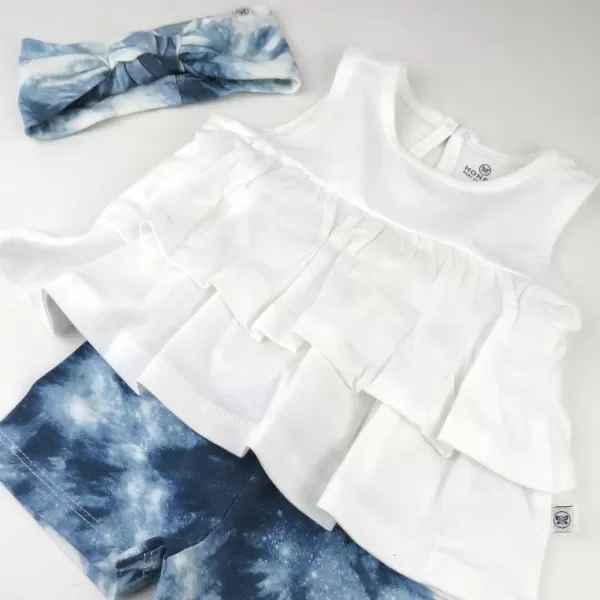 HonestBaby Fashion Outfit Sets Tops and Bottoms 100 Organic Cotton for Baby and Toddler GirlsTie Dye Independence