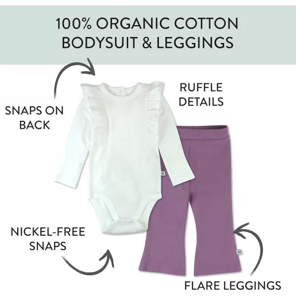 HonestBaby Fashion Outfit Sets Tops and Bottoms 100 Organic Cotton for Baby and Toddler GirlsVery Grape