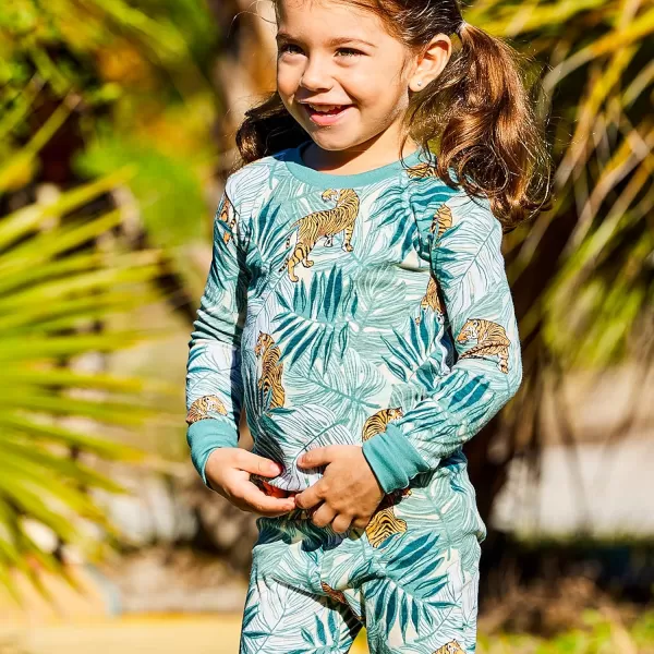 HonestBaby Multipack 2Piece Pajamas Sleepwear PJs 100 Organic Cotton for Infant Baby and Toddler Boys UnisexTiger Time