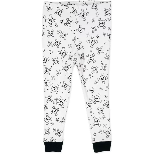 HonestBaby Multipack 2Piece Pajamas Sleepwear PJs 100 Organic Cotton for Infant Baby and Toddler Boys UnisexTossed Skulls