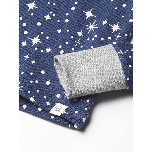 HonestBaby Multipack 2Piece Pajamas Sleepwear PJs 100 Organic Cotton for Infant Baby and Toddler Boys UnisexTwinkle Star Navy