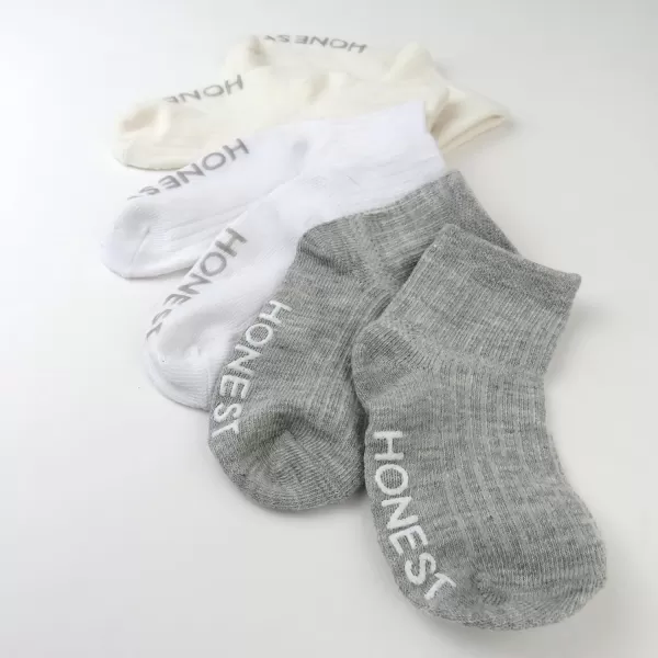 HonestBaby Multipack Cozy Socks Sustainably Made for Infant Baby Toddler Kids Boys Girls Unisex Men and Women3pack Natural Ombre