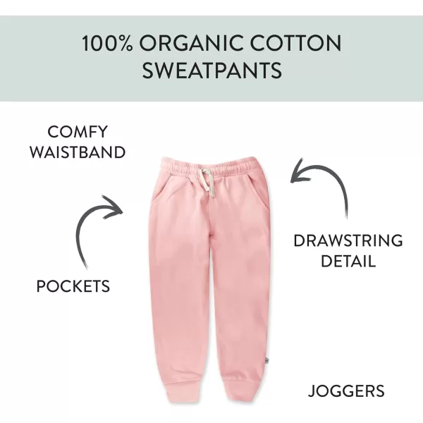 HonestBaby Multipack Pullover Hoodie Sweatshirt Jogger Sweatpant Sets Organic Cotton Baby Toddler Boys Girls UnisexPink Sweatpant