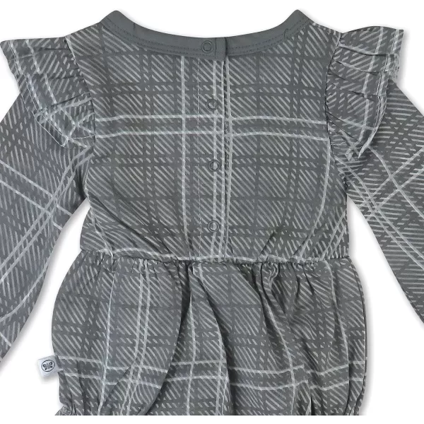 HonestBaby Multipack Short Romper Sets and Dresses 100 Organic Cotton for Infant Baby and Toddler Boys Girls UnisexGray Plaid