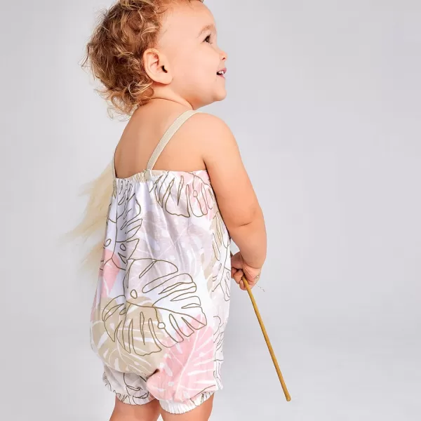 HonestBaby Multipack Short Romper Sets and Dresses 100 Organic Cotton for Infant Baby and Toddler Boys Girls UnisexPink Avocado Leaf