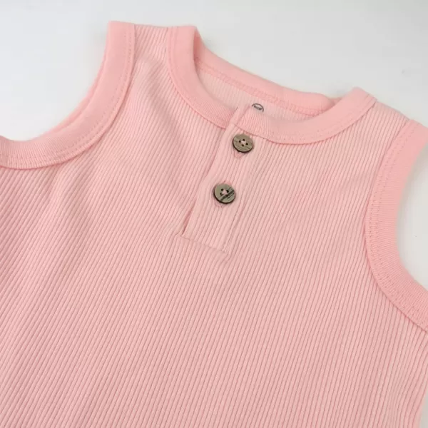 HonestBaby Multipack Short Romper Sets and Dresses 100 Organic Cotton for Infant Baby and Toddler Boys Girls UnisexPink Pineapple