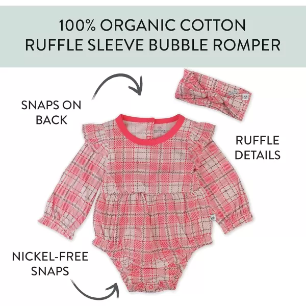HonestBaby Multipack Short Romper Sets and Dresses 100 Organic Cotton for Infant Baby and Toddler Boys Girls UnisexRomantic Plaid