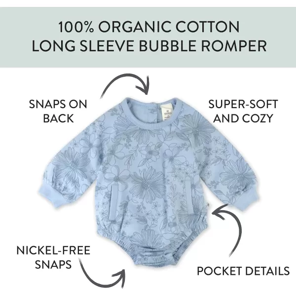 HonestBaby Multipack Short Romper Sets and Dresses 100 Organic Cotton for Infant Baby and Toddler Boys Girls UnisexSketchy Floral Blue