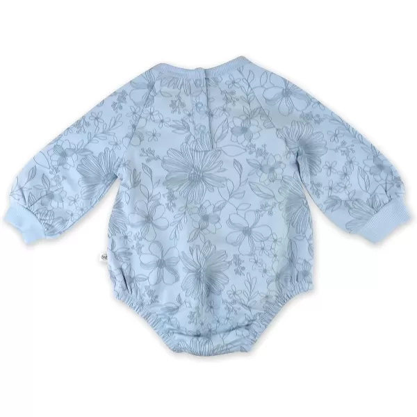 HonestBaby Multipack Short Romper Sets and Dresses 100 Organic Cotton for Infant Baby and Toddler Boys Girls UnisexSketchy Floral Blue