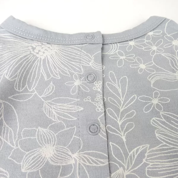 HonestBaby Multipack Short Romper Sets and Dresses 100 Organic Cotton for Infant Baby and Toddler Boys Girls UnisexSketchy Floral Gray