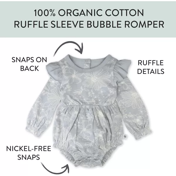 HonestBaby Multipack Short Romper Sets and Dresses 100 Organic Cotton for Infant Baby and Toddler Boys Girls UnisexSketchy Floral Gray