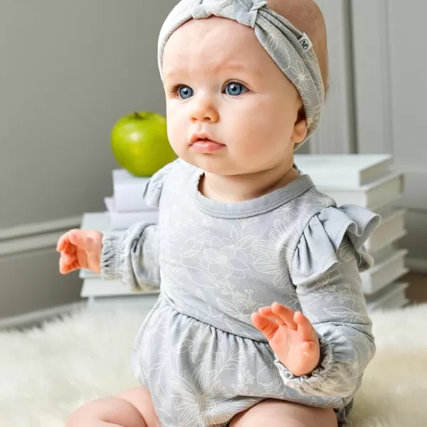 HonestBaby Multipack Short Romper Sets and Dresses 100 Organic Cotton for Infant Baby and Toddler Boys Girls UnisexSketchy Floral Gray