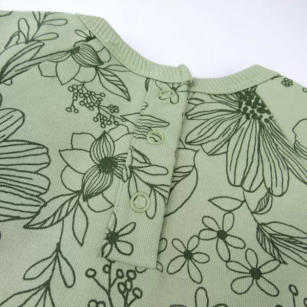 HonestBaby Multipack Short Romper Sets and Dresses 100 Organic Cotton for Infant Baby and Toddler Boys Girls UnisexSketchy Floral Sage