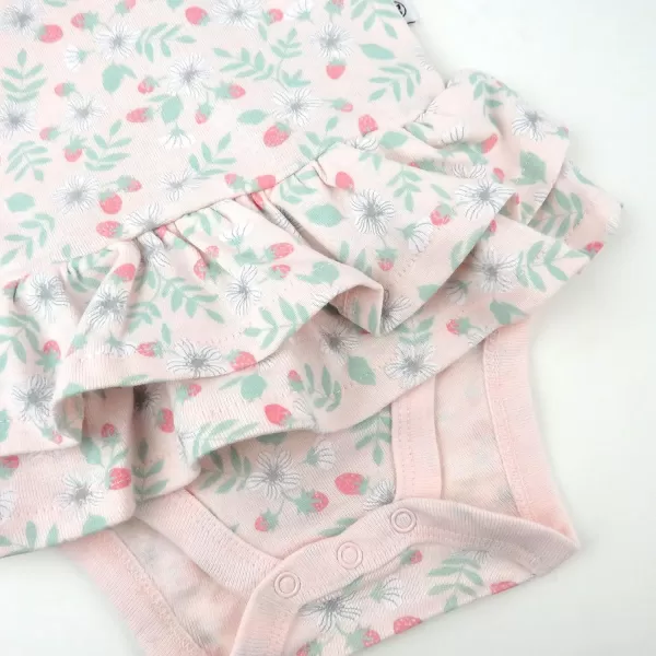 HonestBaby Multipack Short Romper Sets and Dresses 100 Organic Cotton for Infant Baby and Toddler Boys Girls UnisexStrawberry Patch