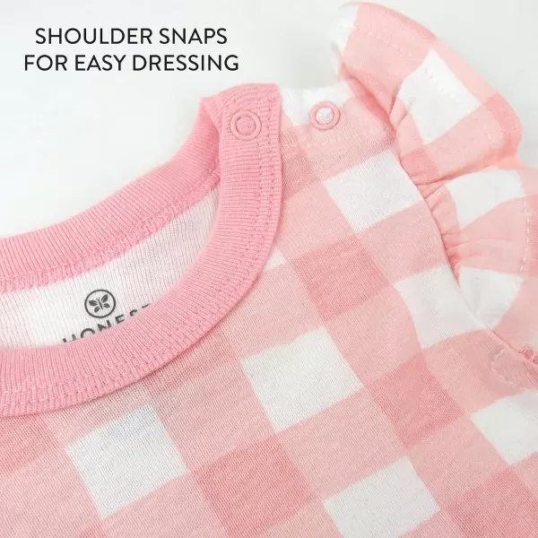 HonestBaby Multipack Short Romper Sets and Dresses 100 Organic Cotton for Infant Baby and Toddler Boys Girls UnisexStrawberry Patch