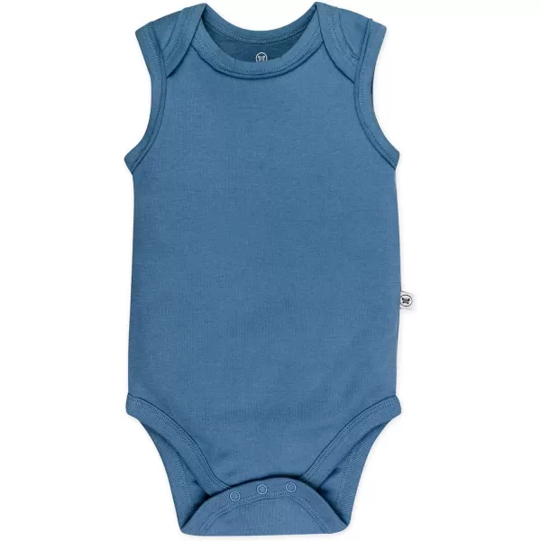 HonestBaby Multipack Sleeveless and Cami Bodysuits OnePiece 100 Organic Cotton for Infant Baby Boys Girls UnisexBlue Ombre