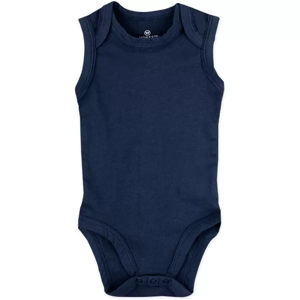 HonestBaby Multipack Sleeveless and Cami Bodysuits OnePiece 100 Organic Cotton for Infant Baby Boys Girls UnisexBlue Ombre