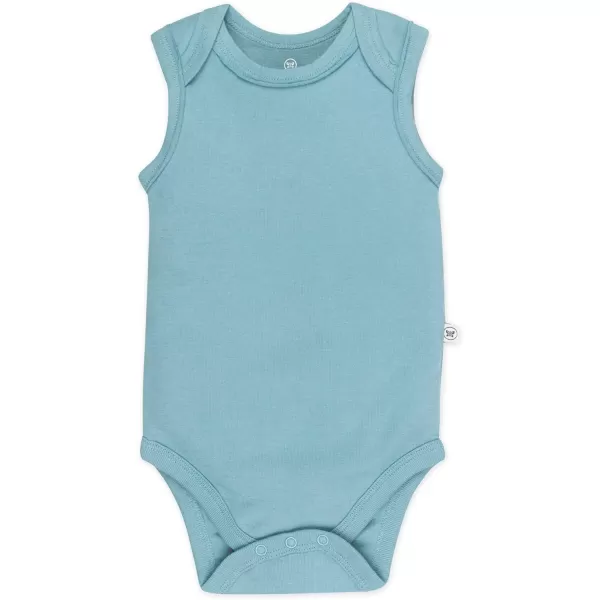 HonestBaby Multipack Sleeveless and Cami Bodysuits OnePiece 100 Organic Cotton for Infant Baby Boys Girls UnisexBlue Ombre