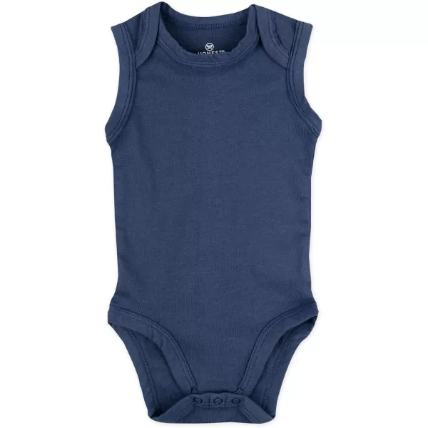 HonestBaby Multipack Sleeveless and Cami Bodysuits OnePiece 100 Organic Cotton for Infant Baby Boys Girls UnisexBlue Ombre