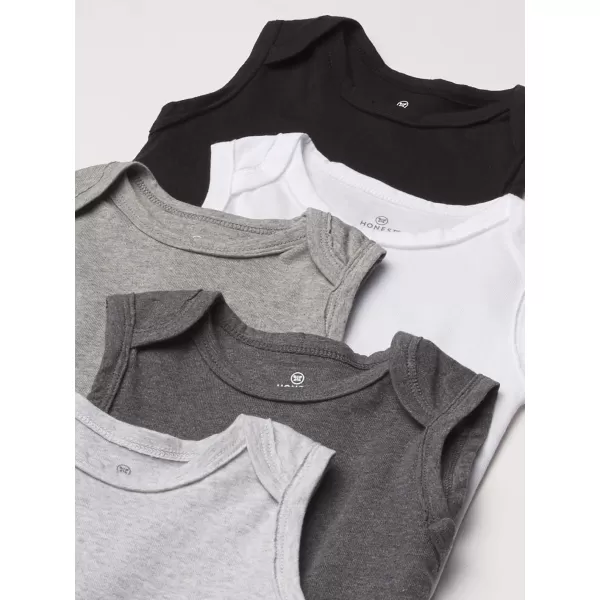 HonestBaby Multipack Sleeveless and Cami Bodysuits OnePiece 100 Organic Cotton for Infant Baby Boys Girls UnisexGray Ombre
