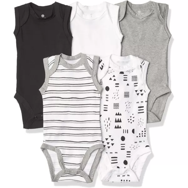 HonestBaby Multipack Sleeveless and Cami Bodysuits OnePiece 100 Organic Cotton for Infant Baby Boys Girls UnisexPattern Play