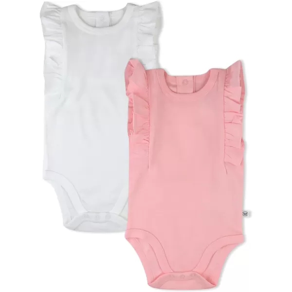 HonestBaby Multipack Sleeveless and Cami Bodysuits OnePiece 100 Organic Cotton for Infant Baby Boys Girls UnisexPink Ombre