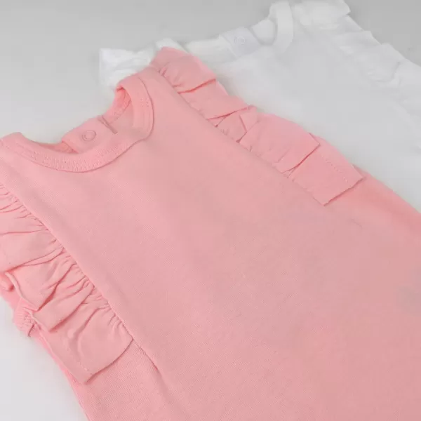 HonestBaby Multipack Sleeveless and Cami Bodysuits OnePiece 100 Organic Cotton for Infant Baby Boys Girls UnisexPink Petal