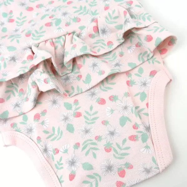 HonestBaby Multipack Sleeveless and Cami Bodysuits OnePiece 100 Organic Cotton for Infant Baby Boys Girls UnisexStrawberry Pink Floral
