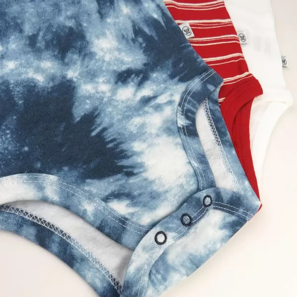 HonestBaby Multipack Sleeveless and Cami Bodysuits OnePiece 100 Organic Cotton for Infant Baby Boys Girls UnisexTie Dye Independence