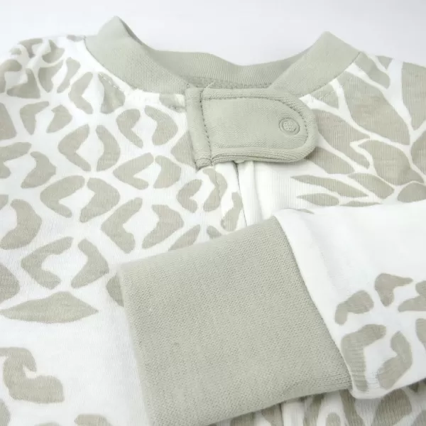 HonestBaby NonSlip Footed Pajamas OnePiece Sleeper Jumpsuit ZipFront PJs 100 Organic Cotton for Baby BoysPineapple Leaf Ivory