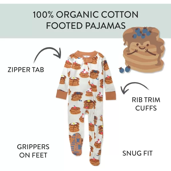 HonestBaby NonSlip Footed Pajamas OnePiece Sleeper Jumpsuit ZipFront PJs 100 Organic Cotton for Baby BoysStacked