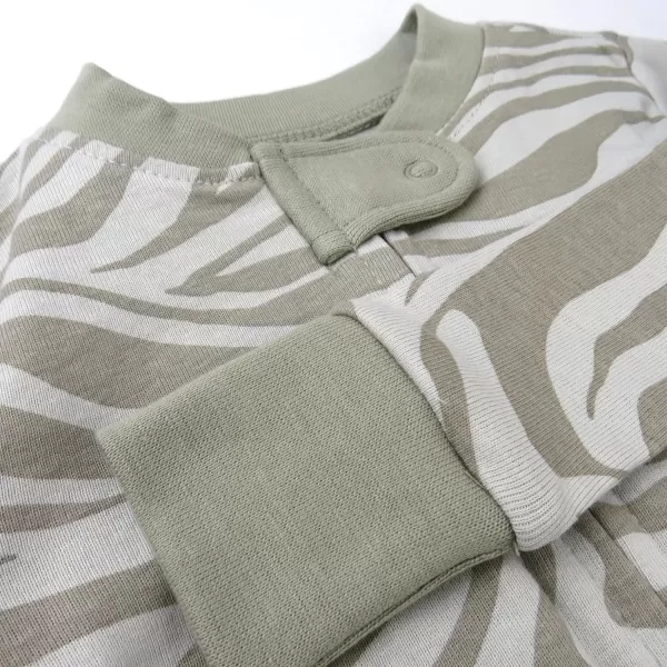 HonestBaby NonSlip Footed Pajamas OnePiece Sleeper Jumpsuit ZipFront PJs 100 Organic Cotton for Baby BoysZanzibar Zebra