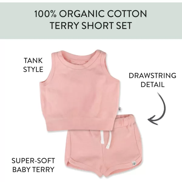 HonestBaby Playwear Outfit Sets Tops and Bottoms 100 Organic Cotton for Baby and Toddler Boys UnisexPink