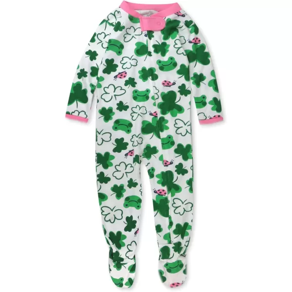 HonestBaby Sleep and Play Footed Pajamas OnePiece Sleeper Jumpsuit ZipFront Pjs 100 Organic Cotton for Baby GirlsSketchy Floral Sage