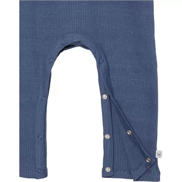 HonestBaby unisexbaby Romper Coverall Sets OnePiece Jumpsuit Organic Cotton for Infant Baby Boys Girls UnisexNavy Set