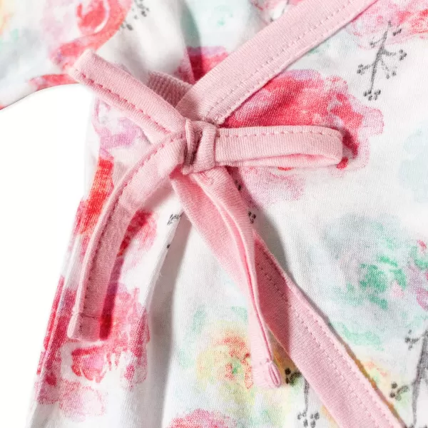 HonestBaby unisexbaby Romper Coverall Sets OnePiece Jumpsuit Organic Cotton for Infant Baby Boys Girls UnisexRose Blossom Kimono Coverall