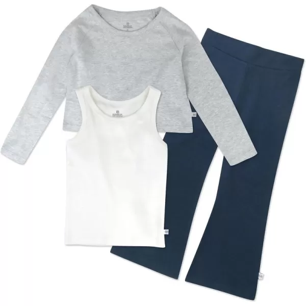 HonestBaby Fashion Outfit Sets Tops and Bottoms 100 Organic Cotton for Baby and Toddler GirlsDress Blues