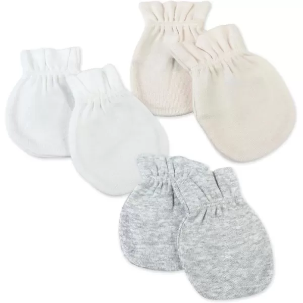 HonestBaby Multipack Baby Cap Hats and Mitts Sets No Scratch Mittens 100 Organic Cotton for Newborn Boys Girls Unisex3pack Natural Ombre