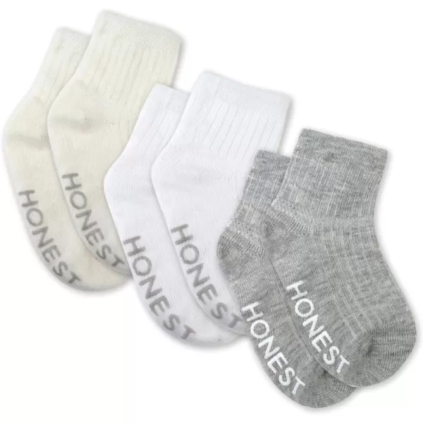 HonestBaby Multipack Cozy Socks Sustainably Made for Infant Baby Toddler Kids Boys Girls Unisex Men and Women3pack Natural Ombre