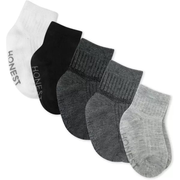 HonestBaby Multipack Cozy Socks Sustainably Made for Infant Baby Toddler Kids Boys Girls Unisex Men and Women5pack Gray Ombre