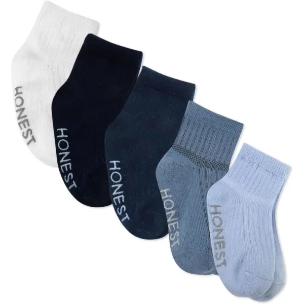 HonestBaby Multipack Cozy Socks Sustainably Made for Infant Baby Toddler Kids Boys Girls Unisex Men and Women5pack Ombre Blues
