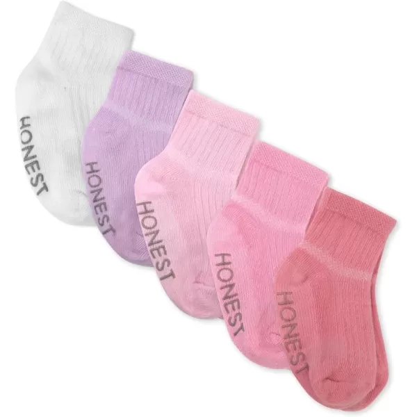 HonestBaby Multipack Cozy Socks Sustainably Made for Infant Baby Toddler Kids Boys Girls Unisex Men and Women5pack Pink Ombre