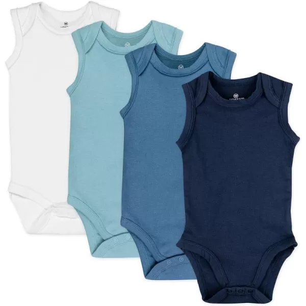 HonestBaby Multipack Sleeveless and Cami Bodysuits OnePiece 100 Organic Cotton for Infant Baby Boys Girls UnisexBlue Ombre
