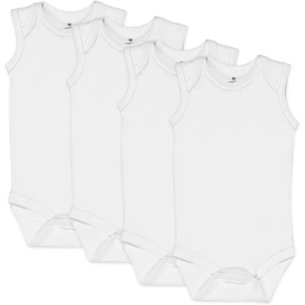 HonestBaby Multipack Sleeveless and Cami Bodysuits OnePiece 100 Organic Cotton for Infant Baby Boys Girls UnisexBright White