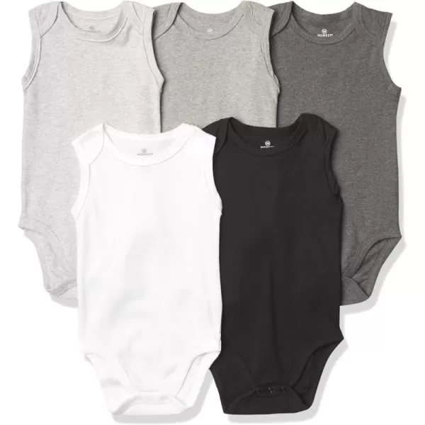 HonestBaby Multipack Sleeveless and Cami Bodysuits OnePiece 100 Organic Cotton for Infant Baby Boys Girls UnisexGray Ombre